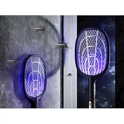 Electric fly swatter for mosquitoes moths insects with uv lamp with stand