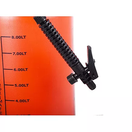 Rokas spiediena dārza smidzinātājs ar garu lance, 8L, siksna, oranžs