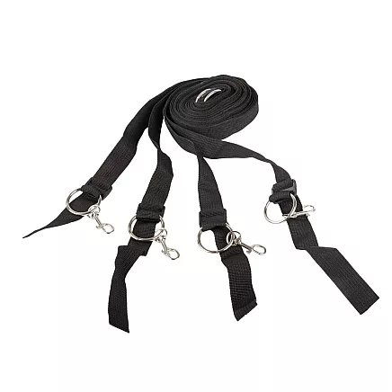 HANDCUFFS BDSM BED HARNESS SET FOR COUPLES ADJUSTABLE STRAPS BLACK