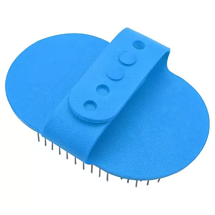 Mīksta masāžas suka suņiem un kaķiem, spalvas un pavilnas ķemme, zila