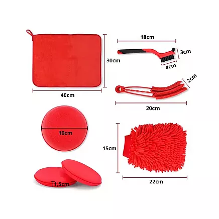 CAR DETAILING KIT BRUSHES PADS ORGANISER BAG