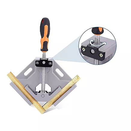 Stolāra stūra skava ar metāla korpusu, 90° leņķis, 75 mm