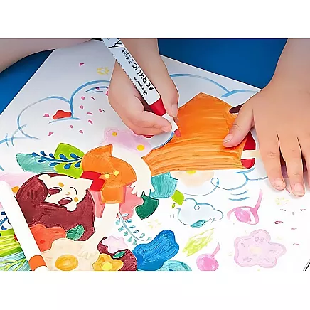 ACRYLIC MARKERS 12 PCS COLOUR FOR GLASS PLASTIC METAL WOOD + CASE