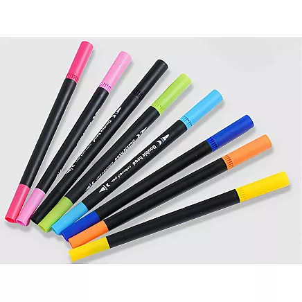 MARKER PEN SET 100 COLOURS WATERCOLOUR MARKERS DOUBLE-SIDED + CASE