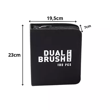 MARKER PEN SET 100 COLOURS WATERCOLOUR MARKERS DOUBLE-SIDED + CASE