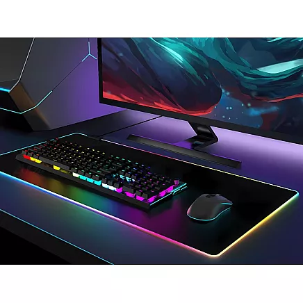 Gaming pad illuminated rgb xxl 90x40 under mouse keyboard usb