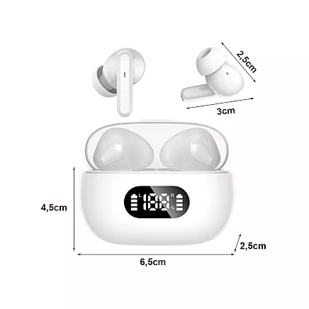 Bluetooth bezvadu austiņas ar uzlādes korpusu un mikrofonu