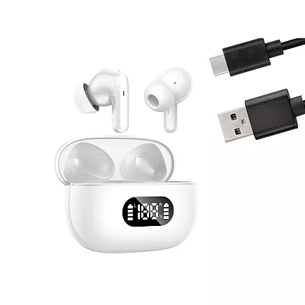 Bluetooth bezvadu austiņas ar uzlādes korpusu un mikrofonu