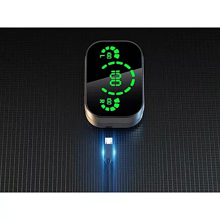 Bluetooth bezvadu austiņas ar LED uzlādes korpusu