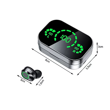 Bluetooth bezvadu austiņas ar LED uzlādes korpusu