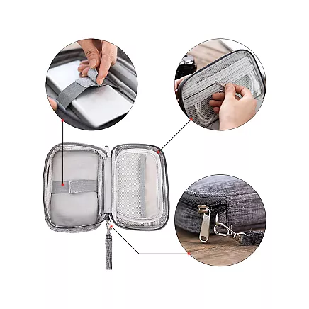 Travel organiser for suitcase bag pouch cable case