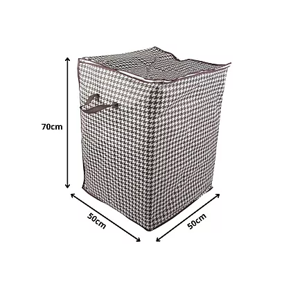 Auduma organizators drēbēm 180L, salokāma uzglabāšanas kaste gultasveļai, melnbalts