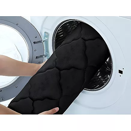 Bathroom rug black soft water absorbent anti-slip memory foam