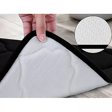 Bathroom rug black soft water absorbent anti-slip memory foam