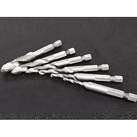M3-10m hex tapping drill bits hss tapping set 6 pcs