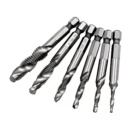 M3-10m hex tapping drill bits hss tapping set 6 pcs