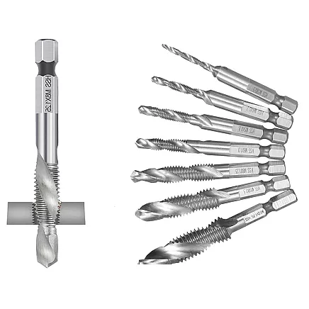 M3-10m hex tapping drill bits hss tapping set 6 pcs