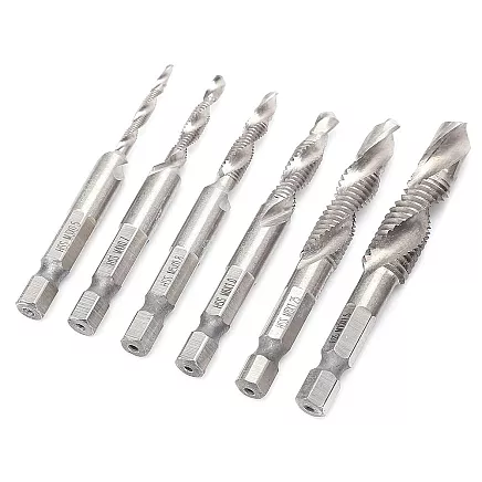 M3-10m hex tapping drill bits hss tapping set 6 pcs