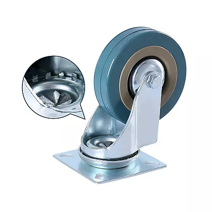 Furniture collection collar 3 inches rubber-coated metal for furniture cart quiet 75mm