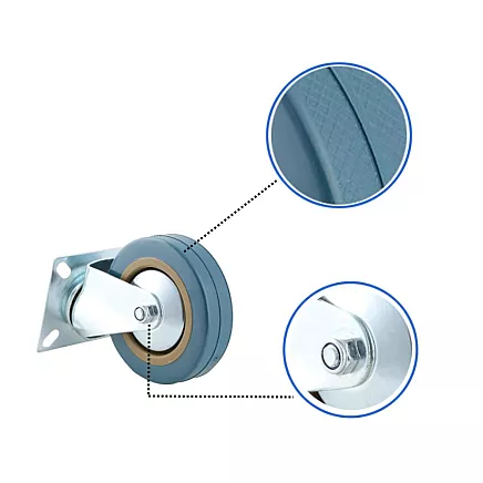 Furniture collection collar 3 inches rubber-coated metal for furniture cart quiet 75mm