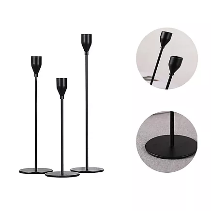 Candle holders glamour metal set decorative table set 3 pcs