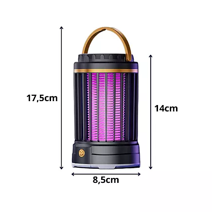 Mosquito repellent uv led rechargeable pendant insect lamp 2 modes with light