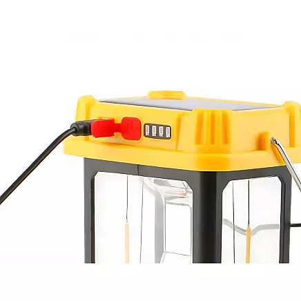 Solar led camping lamp with hanging bracket for camping 5 modes