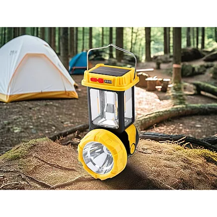 Solar led camping lamp with hanging bracket for camping 5 modes