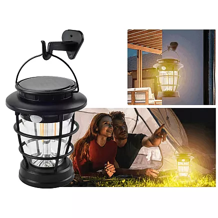 Saules LED kempinga laterna dārzam ar USB un kustības sensoru