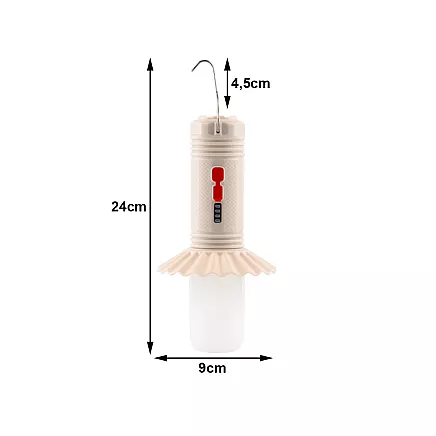 Daudzfunkcionāla LED kempinga lampa ar powerbank funkciju, uzlādējama