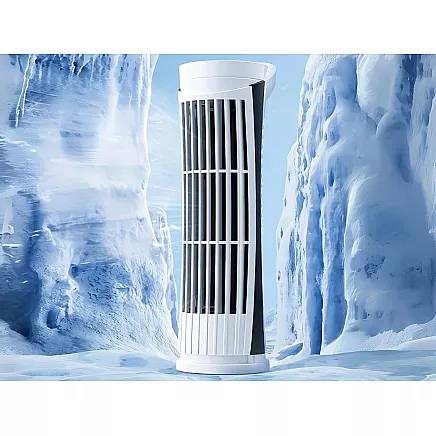 Mini column desk fan with led light 2 speeds usb quiet operation