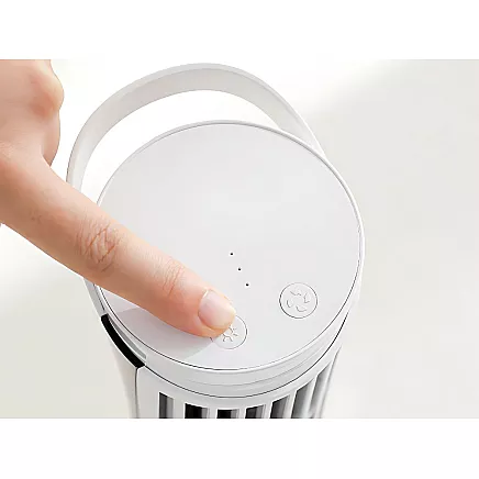 Mini column desk fan with led light 2 speeds usb quiet operation