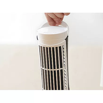 Mini column desk fan with led light 2 speeds usb quiet operation