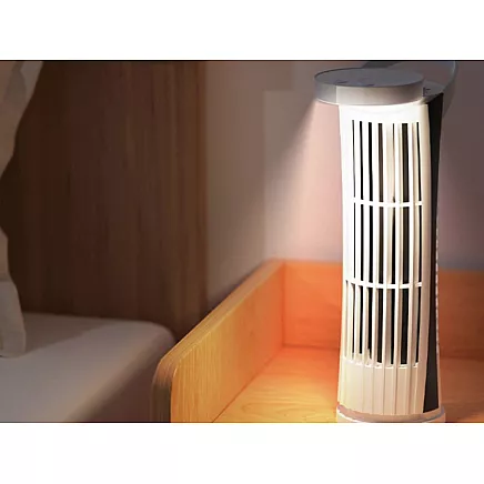 Mini column desk fan with led light 2 speeds usb quiet operation