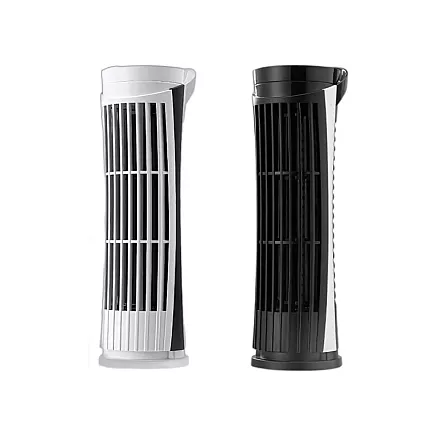 Mini column desk fan with led light 2 speeds usb quiet operation