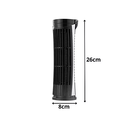 Mini column desk fan with led light 2 speeds usb quiet operation