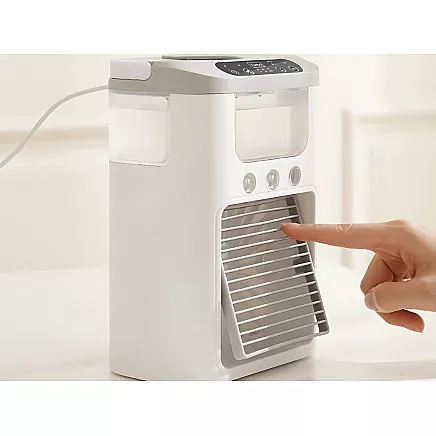 Desk fan with water humidifier usb rgb led 3 speed levels