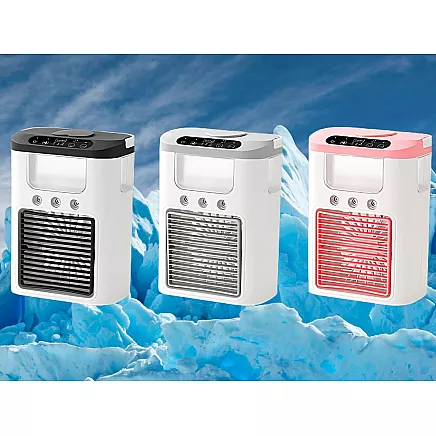 Desk fan with water humidifier usb rgb led 3 speed levels