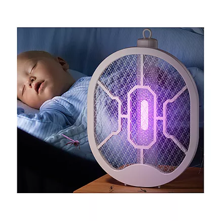 Elektriskā mušu pletne un insektu lampa ar UV gaismu 2-in-1