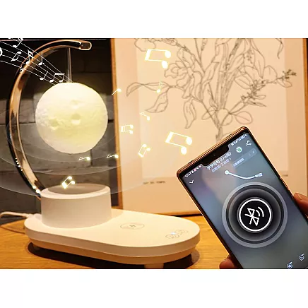 Rgb moonlight with induction charger 10w led usb speaker bluetooth