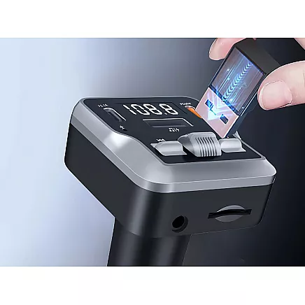 FM transmiteris ar brīvroku sistēmu, Bluetooth 5.3, USB-C un USB-A lādētājs