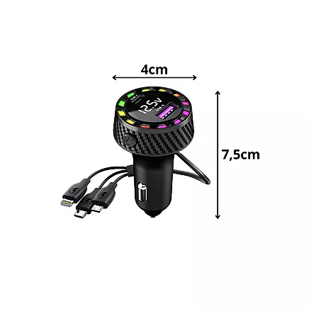 Car charger usb-c 14w and usb-a 15w for cigarette lighter socket fast