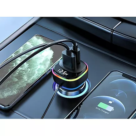 Bluetooth car transmitter fm 3x usb type c adapter charger
