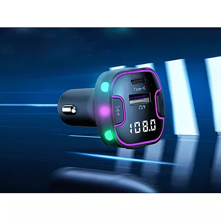 Bluetooth car transmitter fm 3x usb type c adapter charger