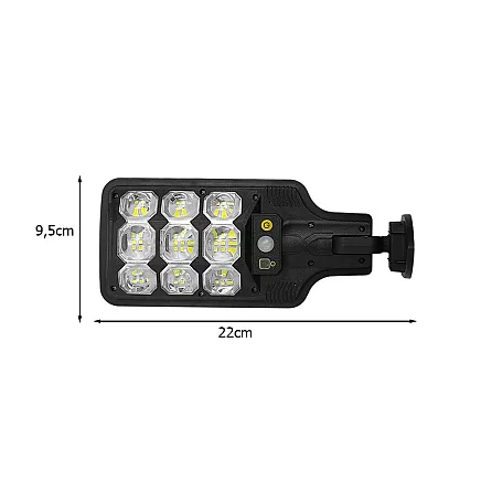 Outdoor solar led street lamp with motion and dusk sensor + remote control