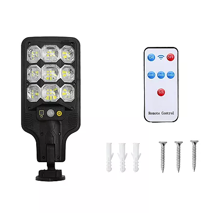 Outdoor solar led street lamp with motion and dusk sensor + remote control