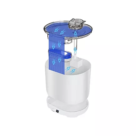 Automātiskā dzirdinātava kaķiem 2.2L ar kustības sensoru un filtru, balta