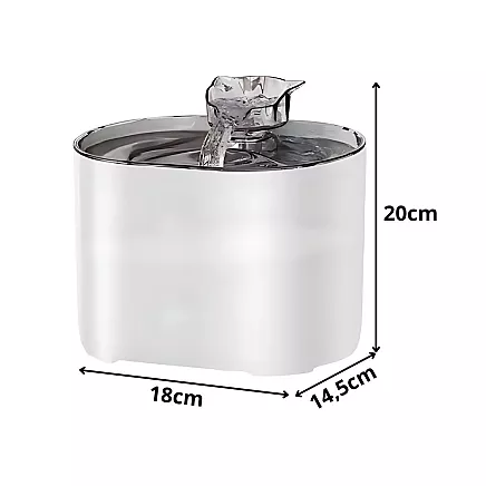 Automātiskā dzirdinātava kaķiem 2.2L ar kustības sensoru un filtru, balta