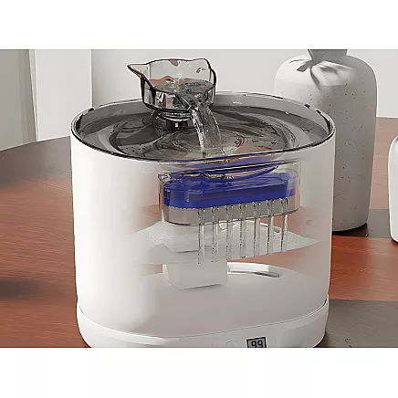 Automātiskā dzirdinātava kaķiem 2.2L ar kustības sensoru un filtru, balta