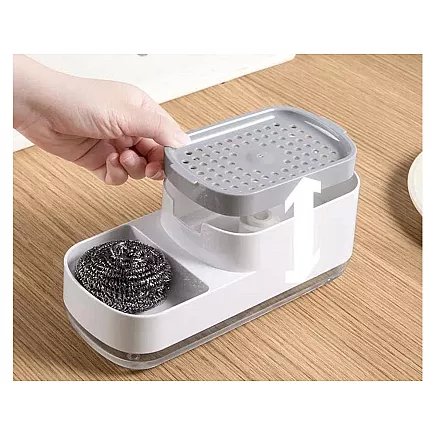 Dishwashing liquid dispenser for kitchen sink, sponge dispenser